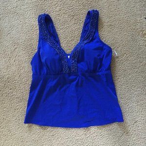 Inches Off Swim Top Royal Blue Size 16W Tankini Top